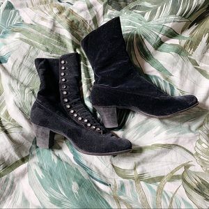 Antique Edwardian velvet boots